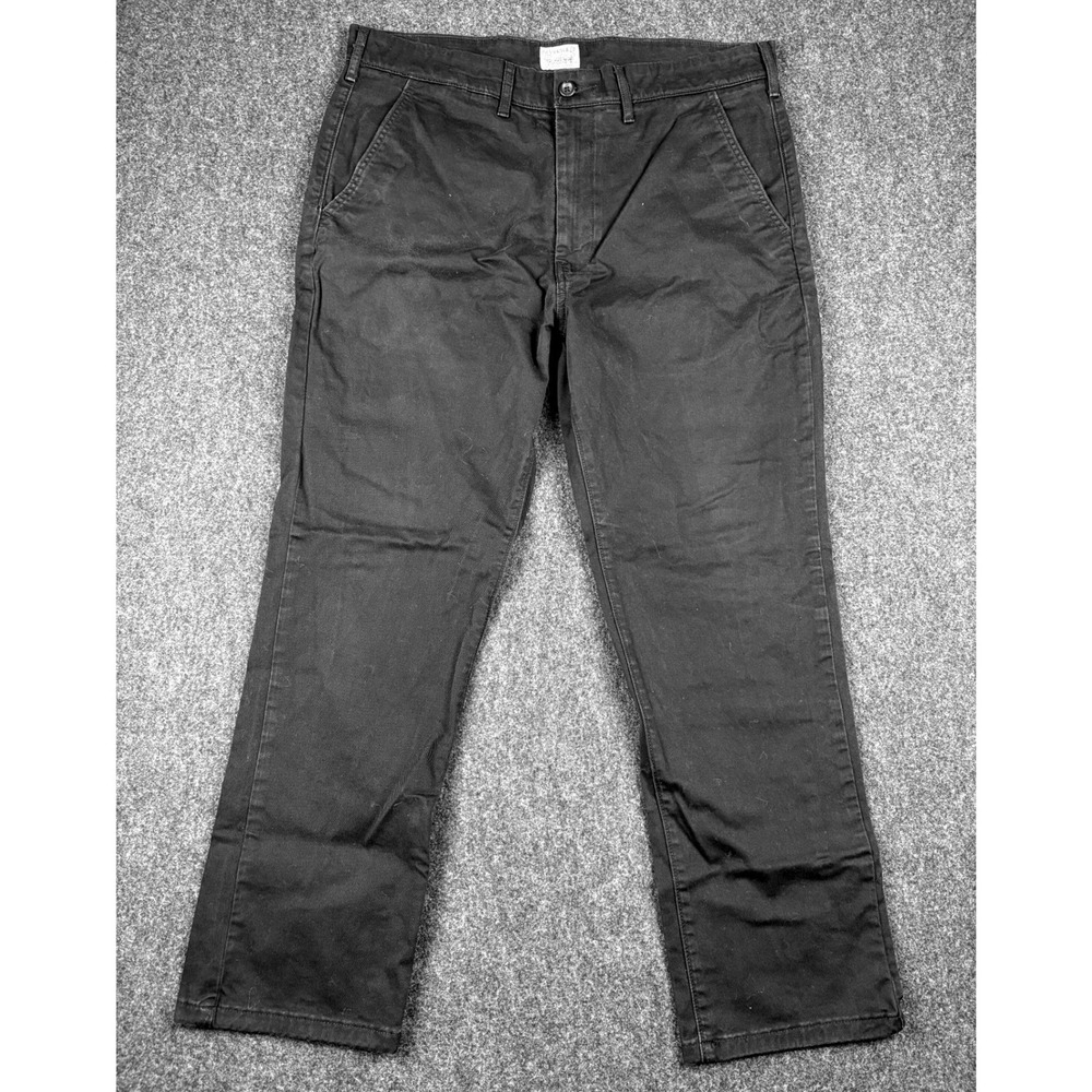 Levis 502 Regular Taper Chino Pants Mens 36x30 Black Cotton Trousers Fits 36x27